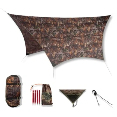 Imagen de AMAZONAS Ultra Light Traveller Tarp Forest 650 g, 25 x 10 cm, Seda de paracaídas, protección contra la Intemperie, Aspecto Camuflaje