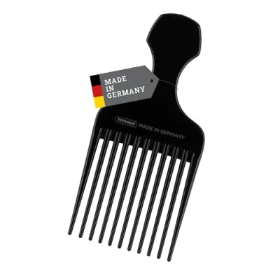 Imagen de TITANIA Afrokamm peine para cabello afro (dientes gruesos) con mango, afro/peine rizos grueso naturales Fabricado en Alemania