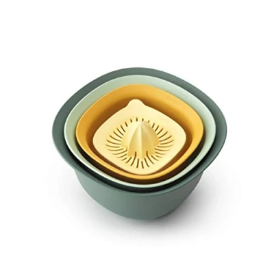Imagen de Brabantia tasty + juego de cuencos 3.2 l y 1.5 l, colador exprimidor con medidor, colores surtidos