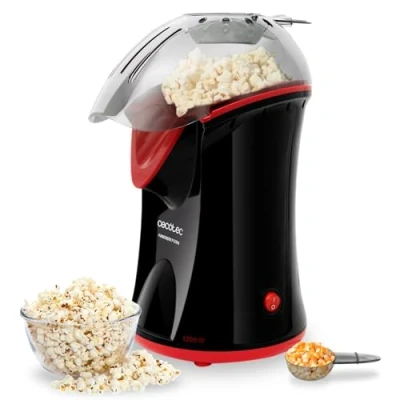 Imagen de Palomitero Cecotec Fun&amp;Taste P’Corn, 1200 W, Palomitas dulces y saladas, Cuchara dosificadora, Cocción por convección, Black