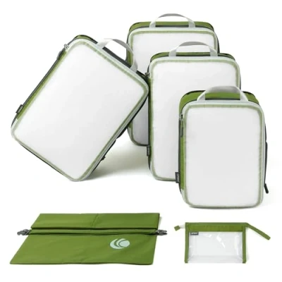 Imagen de Cipway Bolsas Compresion Viaje, Malla Ligero de Viaje Organizador para la Mochila Maletas Almacenamiento en el Hogar(Verde, 6 Unidades)