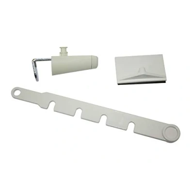 Imagen de GARDINIA Dispositivo de sujeción para ventanas abatibles, Con soporte abrazadera, escuadra y placa base, Montaje pegar sin taladrar, Plástico, Blanco, 10 x 4 1 cm