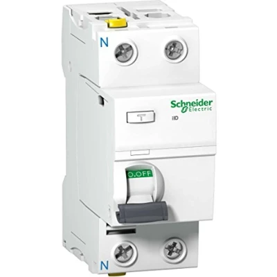 Imagen de Schneider Electric A9Z20216 Disyuntor de Corriente Residual iID, 2P, 16 A, 10 mA, Tipo Blanco, 2 polig