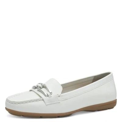 Imagen de Jana 8 24676 42 191, Mocasín Mujer, Blanco y Plateado, 39 EU Ancho