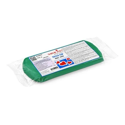 Imagen de Saracino Pasta Fondant Top Verde Para Cubrir De 500 Gr Sin Gluten Made In Italy