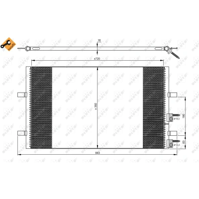 Imagen de NRF EASY FIT 35846 Condensador con junta anular 14,5 Aluminio 720 FORD: Transit Mk6 Camión de plataforma/Chasis, Tourneo