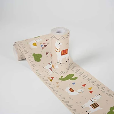 Imagen de Lovely Kids Cenefas Adhesivas Para Los Niños Relaxed Lamas 5.00 m x 0.155 Beige Verde Rojo Fabricado en Alemania de A.S. Création 403728