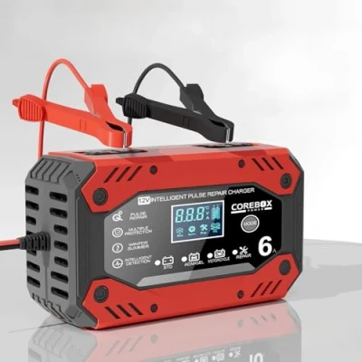 Imagen de 6A Cargador de Bateria, 12V Batería Coche con Pantalla Táctil LCD, Compensación Temperatura, Modo Reparación, Bateria Totalmente Automático para Moto, Coche, Cortacésped