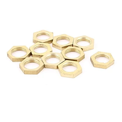 Imagen de 1/8BSP Hembra Rosca Latón Tubería Accesorio Hex. Bloqueo Tuerca 10 piezas