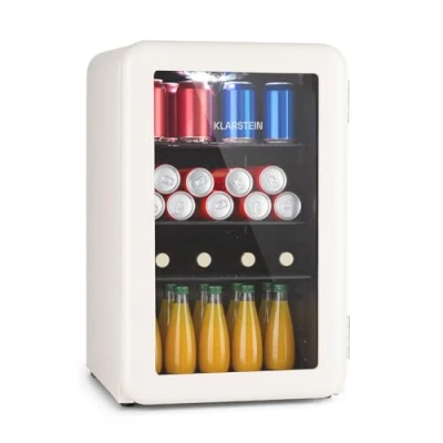 Imagen de Klarstein Nevera Pequeña 70 l. Puerta Cristal Silenciosa, Mini Nevera, Neveras Pequeñas Habitación para Refrescos y Vino, Frigorificos Pequeños con Estantes Extraíbles, Temperatura 0 10C