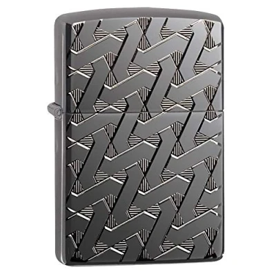 Imagen de Zippo Armor 49173 Mechero de Bolsillo con diseño geométrico, Color Negro