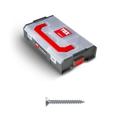 Imagen de TOX L BOXX Mini tornillos para madera aglomerada 3 + 3,5 mm surtido TX, ajustables individualmente, apilables y enclavables, incl. con accionamiento 700 piezas, 094903206