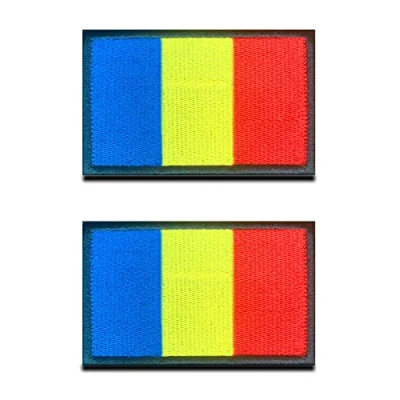 Imagen de 2 Pcs Bandera de Rumänien Romania Emblema la Alianza Parche Gancho y Lazo Bordado para el Equipo Ropa Abrigo Mochila Gorras Viajes Hombro Táctico Militar
