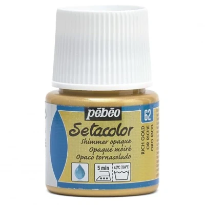 Imagen de Pebeo Setacolor Pintura para Tela (Opaca tornasolada, 45 ml), Color Oro Rico