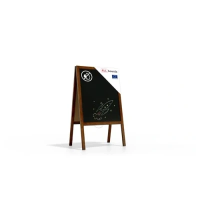 Imagen de ALLboards Pizarra Caballete Impermeable Con Marco De Madera Barnizado 100x60cm, Tiza Acera Para Anuncios