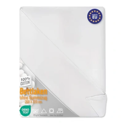 Imagen de Sabana encimera Algodón Paquete de 2: 200 x 220 cm bajeras Ajustables sin Goma Bed Sheets por Metro