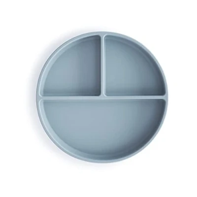 Imagen de mushie Platos de Silicona para Niños con Ventosa Antideslizante Accesorios Aprendizaje Bebés y Pequeños Sin BPA Resistente al Lavavajillas Microondas Powder Blue