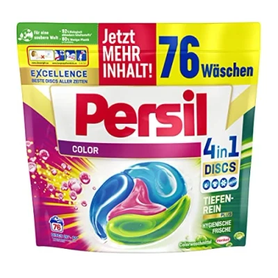 Imagen de Persil Color 4 en 1 DISCS (76 lavados), detergente para colores con tecnología de limpieza profunda Plus brillantes, 92% ingredientes biodegradables*