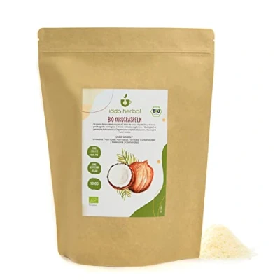 Imagen de Coco Desecado Orgánico (1kg), Sin Azúcar y Tostar, Copos de Cultivo Ecológico, 100% Natural Puro, Vegano