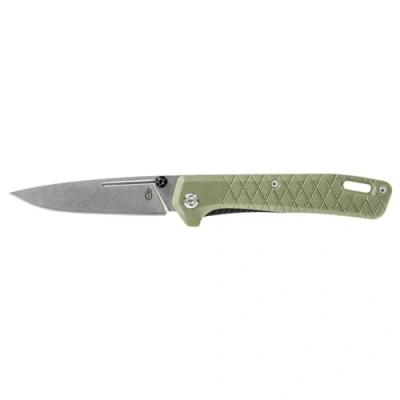 Imagen de Gerber Navaja con Gancho para Cinturón, Longitud de la Hoja: 7,9 cm, Nylon Reforzado Fibra Vidrio/Acero 7Cr17MoV, Verde, Zilch, 1067530