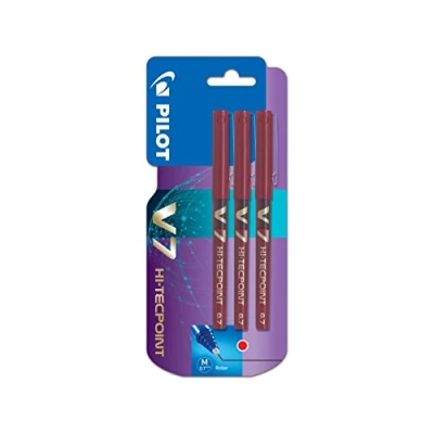 Imagen de Pilot V7 Bolígrafo tipo roller, 3 unidades, color rojo
