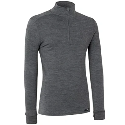 Imagen de GripGrab Merino Wool Bamboo Half Zip Long Sleeve Thermal Base Layer High Performance Viscose Winter Bicycle Under Shirt Camisetas Interiores Ciclismo, Unisex Adult, Gris, XS