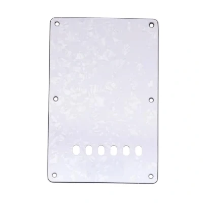 Imagen de Musiclily 6 Agujeros Tapa de Trémolo Placa Trasera para Guitarra China Made Squier,4 capas White Pearl