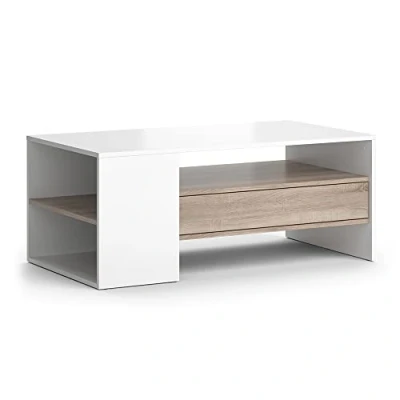 Imagen de Vicco Mesa de Centro Fabien, Blanco/Sonoma, 110 x 45 cm