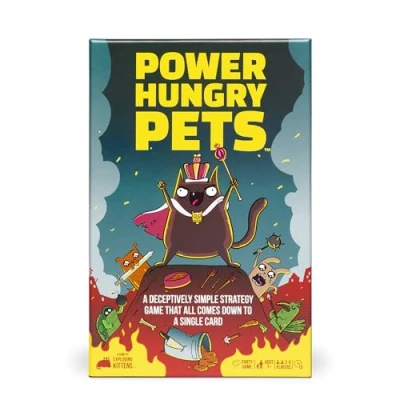 Imagen de Exploding Kittens LLC Power Hungry Pets: Strategic Card Game Fun Family Board Night Adventure Ages 7+ 2 6 Players 21 Cards &amp; 7 Tokens