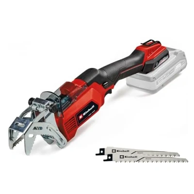 Imagen de Einhell Sierra de ramas con batería GE GS 18/150 Li Solo Power X Change (18V, 100mm espesor corte máx, 20 mm altura carrera, estribo rama desmontable, incl. 2 hojas sierra, sin batería)