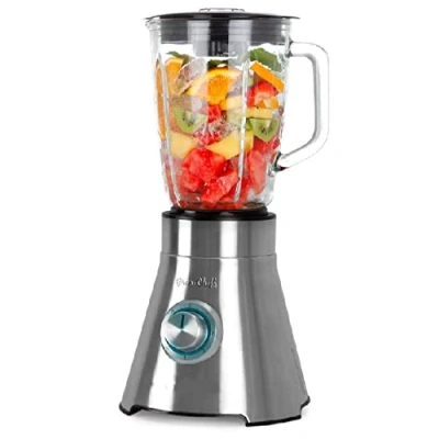 Imagen de Batidora de vaso. Potencia 1500W. Jarra cristal graduada con 1,5 L capacidad. Cuerpo en acero inox. 5 velocidades + Turbo.