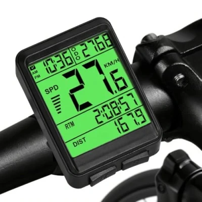 Imagen de BOOTEEK Cuentakilómetros Bicicleta,IP54 Impermeable Velocímetro Bicicleta con Retroiluminación LCD,Cuenta Kilometros Bici Inalambrico Velocidad Media/Velocidad Máxima/Kilometraje Total