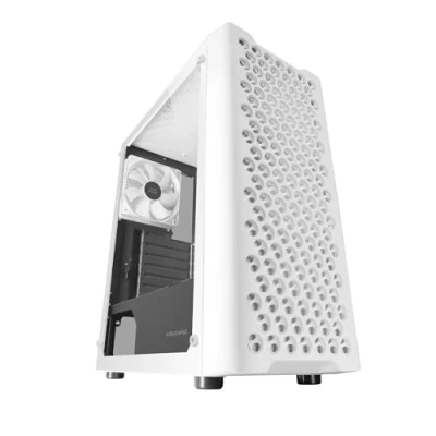 Imagen de Mars Gaming MC iPRO, Caja Profesional ATX, Rejilla Frontal de Malla 3D, Ventana Lateral Cristal Templado, Ventilador FDB Ultrasilencioso 12cm, PC con Soporte Refrigeración Líquida, Blanco