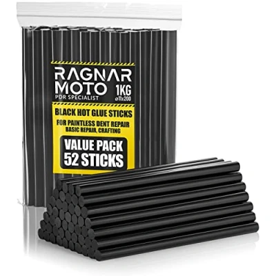 Imagen de Ragnar Moto pegamento termofusible, barras de fuerte negro Ø 11 x 200 mm, 52 termofusible recambiables para pistola