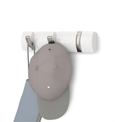Imagen de Umbra Flip Perchero de pared con 3 ganchos extraíbles, Álamo, Blanco