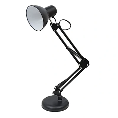Imagen de BEL AIR HOME Lámpara de Escritorio LED Vintage Retro Articulada Flexo Antigona Ajustable para Estudio y Lectura Iluminación E27, Negro, Metal