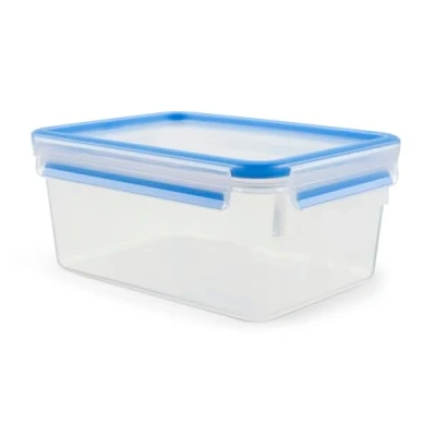 Imagen de Emsa Clip &amp; Close Conservador Hermético de Plástico Rectangular, Transparente y Azul, 3.7 L (26.5 x 19.5 11 cm)