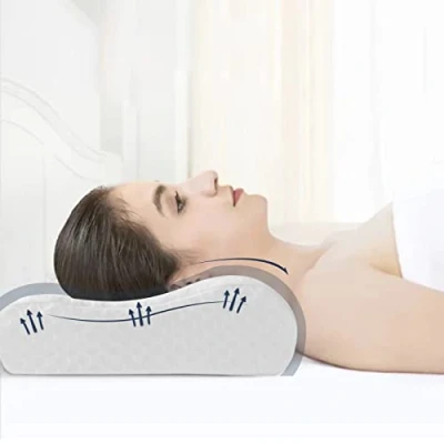 Imagen de Good Nite Almohada de Espuma viscoelástica para el Contorno del Cuello, ortopédica Cervical ergonómica, Suave, Profunda Dormir Lado y Boca Arriba
