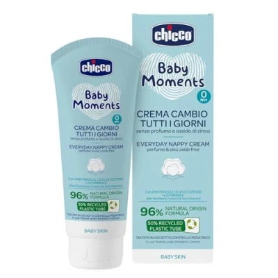Imagen de Chicco Baby Moments Pasta de Cambio Todos los Días, Pañal, Textura Ligera para Uso Diario, Sin Fragancia, Dermatológicamente Probada en Piel Sensible, 100 ml