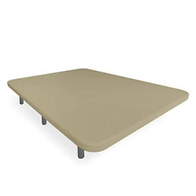 Imagen de Somnia Descanso Base Tapizada 3D Reforzada, Gran Estabilidad con 5 Barras de Refuerzo 6 Patas metálicas roscadas 25cm, 135x180, Beige