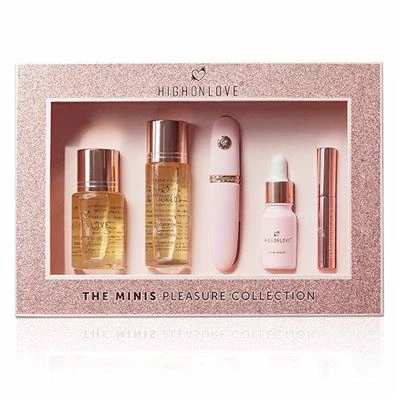 Imagen de Highonlove The Minis Pleasure Collection, Usb Recargable Rosa/dorado E31678