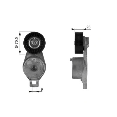 Imagen de GATES FleetRunner Micro V Kit T38185 Polea Tensora JEEP: Cherokee III, WRANGLER 2, CHRYSLER: VOYAGER 4