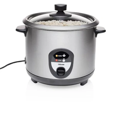 Imagen de Tristar RK 6127 Arrocera, Capacidad 1.5 l, Función para Mantener el Calor, Apagado Automático, Incluye Taza Medidora, Espátula y Cuchara, revestimiento antiadherente del recipiente, 500 W, Plateado