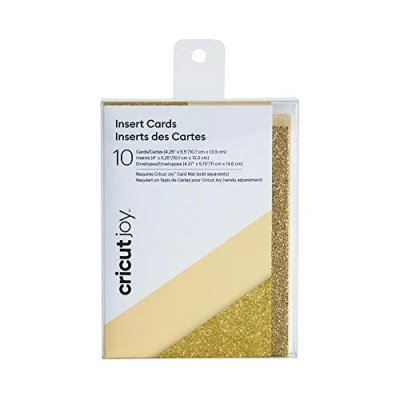 Imagen de Cricut Joy Insert Cards, Cream/Gold Glitter, OSFA