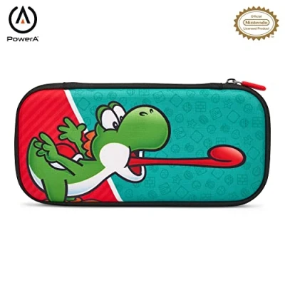 Imagen de Estuche delgado PowerA para Nintendo Switch o Lite Mario: Go Yoshi, carcasa protectora, funda videojuegos, consola, accesorios, almacenamiento, con licencia oficial