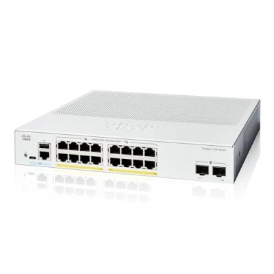 Imagen de Cisco Switch Inteligente Catalyst 1200 16P 2G, GE de 16 Puertos, PoE, SFP 2x1, protección Limitada por Vida (C1200 2G)