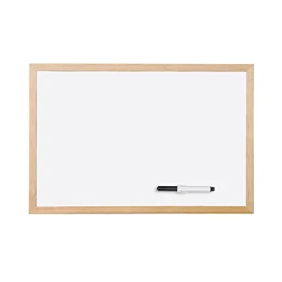 Imagen de Bi Office Budget Pizarra blanca con marco de madera, 60 x 40 cm, no magnética