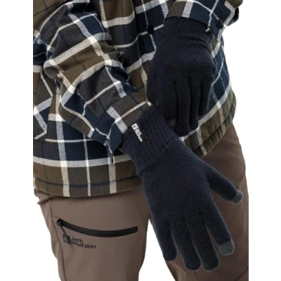 Imagen de Jack Wolfskin Guantes de Costilla, Azul noche (Night Blue), M Unisex Adulto