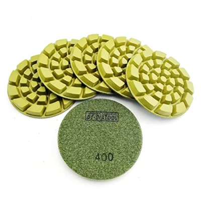 Imagen de DT DIATOOL Almohadillas de Pulido Diamante 100mm 6 Piezas #400 Seco o Húmedo para Hormigón Cemento Terrazo Suelo