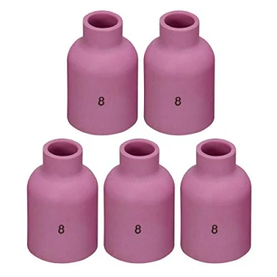Imagen de RIVERWELD TIG Boquilla de alúmina para lente gas grande Copas cerámica 57N74 No.8 D12.5 x 48 mm Ajuste SR DB WP 9 17 18 20 25 26 Antorcha soldadura 5 unidades
